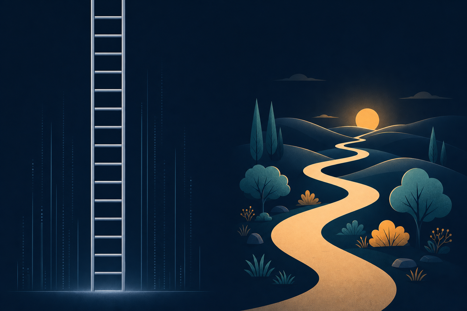 Straight ladder vs winding scenic path